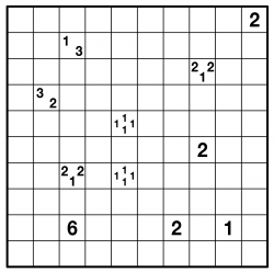 Example Tapa puzzle